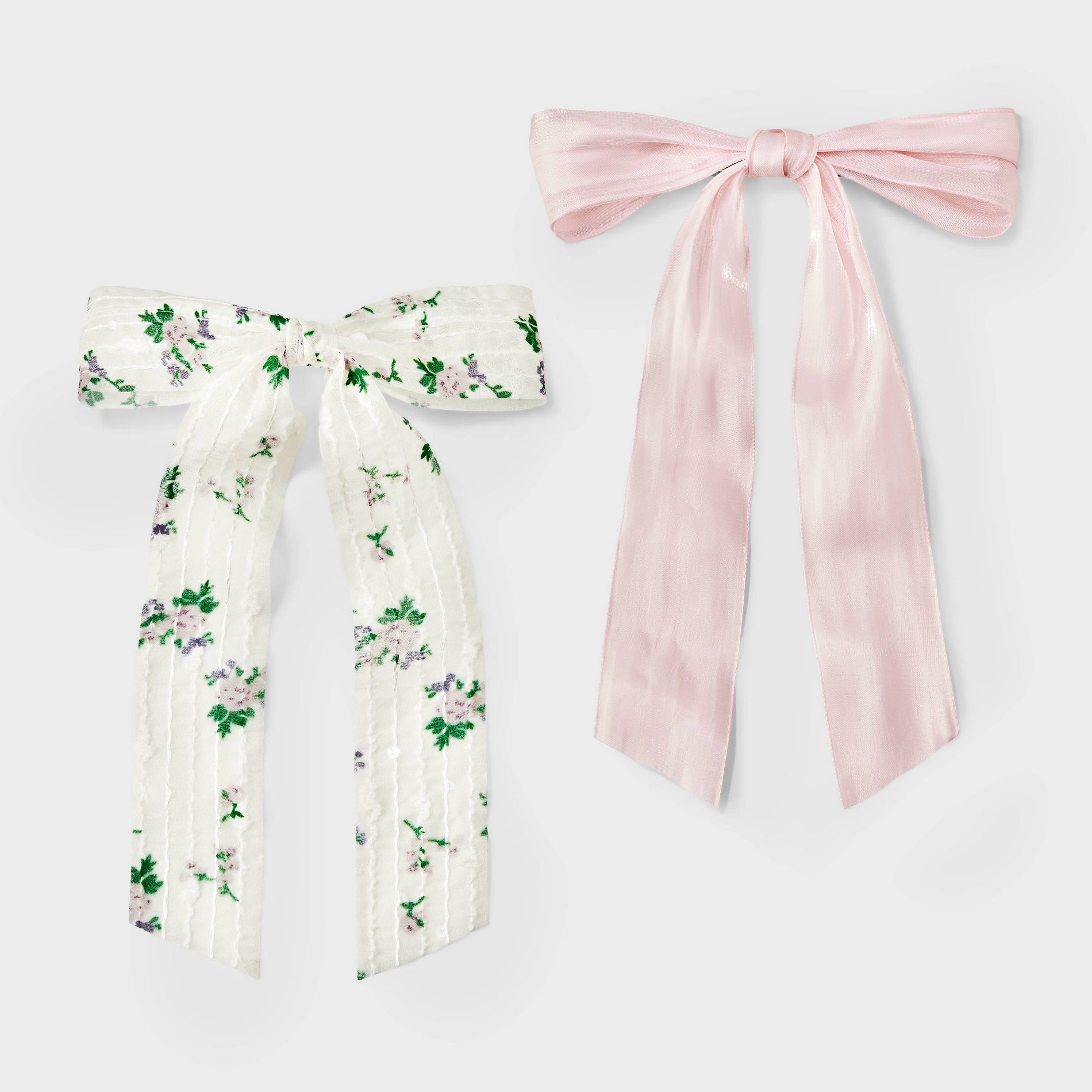Floral Bow Barrette 2 Pack - Wild Fable™ Pink