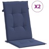 vidaXL Highback Chair Cushions 2 pcs Navy Blue Fabric - 2 of 4