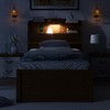 Twin/Full Size Wooden LED Platform Bed with Trundle, Storage Headboard and Drawers 4L - ModernLuxe - 3 of 4