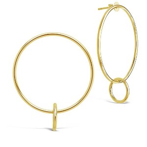 SHINE by Sterling Forever Double Loop Stud Hoop Earrings - 1 of 4