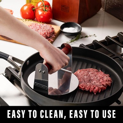 Bellemain 6" Stainless Steel Burger Press with Wooden Handle