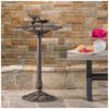 VisioGear Bird Baths, 34'' Bird Bath Outdoor Decor with Base, Outdoor Bird Baths with Large Space, Green, 18"*18"*34.25" - 2 of 4