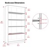 Kumasinova 5-Tier Bookcase for Living Room & Study,60"H Tall Display Storage Shelf,Modern Wooden Bookshelf with 350lbs Capacity - 3 of 4