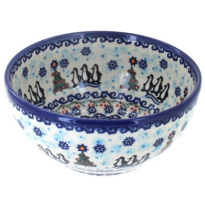 Blue Rose Polish Pottery Arctic Holidays Cereal/Soup Bowl