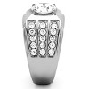 Slickblue Clear CZ Stainless Steel Ring, Men's Ring, Polished No Plating, Pave Style, Silver, Sizes 9-13 - 4 of 4