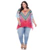 Plus Size Animal Print Caftan with Tie-up Neckline - One Size Fits Most Plus - White Mark - 4 of 4