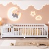 QingMoon Twin Size Floor Bed for Children with Door and Fence Solid Wood Montessori Bed Frame, for Girls and Boys Easy Assembly - 2 of 4