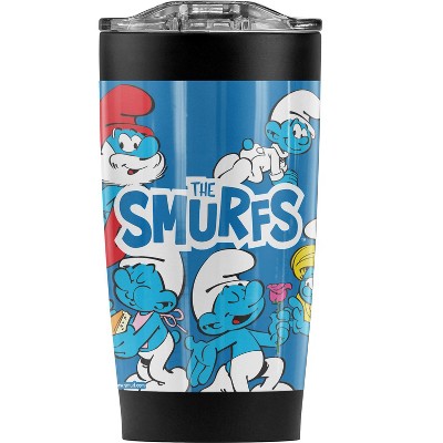 The Smurfs Smurf Group Collage Steel Tumbler 20oz Coffee Travel Mug