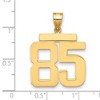 Black Bow Jewelry 14k Yellow Gold, Athletic Collection, Large Polished Number 85 Pendant - 2 of 3