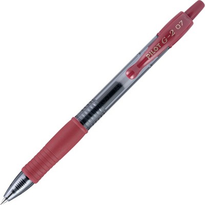 Pilot Gel Pen Retractable Rubber Grip Fine Pt Burgundy 31247