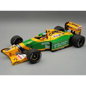 Benetton B192 #19 Winner F1 "Belgian GP" (1992) "Mythos Series" with Figure and Case 1/18 Model Car by Tecnomodel - 1 of 3