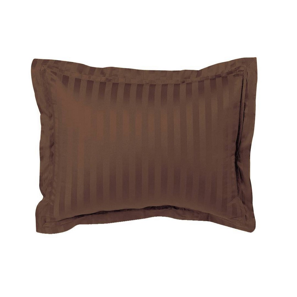 Photos - Pillowcase 500 Thread Count Standard Damask Pillow Sham Chocolate - Fresh Ideas