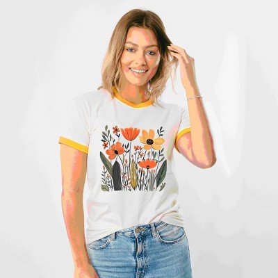 Simply Sage Market Orange Wildflowers Ringer Tee