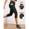 Coolmee Womens Workout Leggings Elastic High Waisted Gym Athletic Crop Yoga with Pockets - 4 of 4