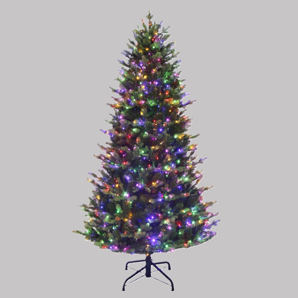 Aurio 7.5' Pre-lit Full Noble Fir Artificial Christmas Tree with Customizable LED Lights