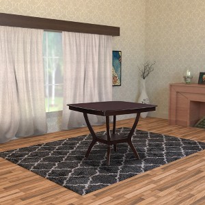 Royal Hampton Square Shaped Wooden Counter Height Table With Bottom Shelf Brown - 1 of 4