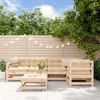 vidaXL Patio Lounge Set with Cushions Outdoor Furniture Set 6 Piece Solid Wood - Natural Pine - 2 of 4