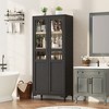 Tall Storage Cabinet, Kitchen Pantry Cabinet 5 Tier Bathroom Cabinet with 4 Doors Adjustable Shelves for Kitchen, Dining Room, Bathroom - 3 of 4