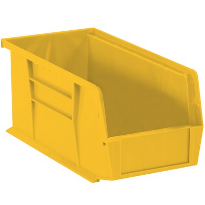 Box Partners Plastic Stack & Hang Bin Boxes 18" x 8 1/4" x 9" Yellow 6/Case BINP1889Y