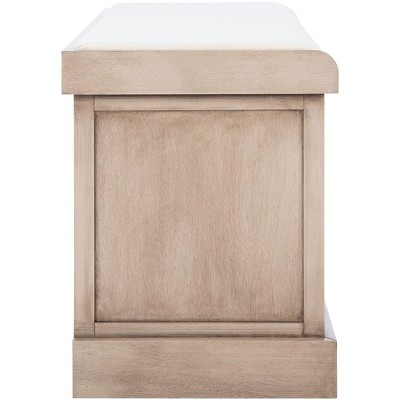 Landers Sand Cushioned Storage Bench with Dual Basket Drawers