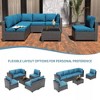 Patio Furniture Set 7 Pieces Outdoor Rattan with Detachable Soft Cushions Patio Conversation Sets Waterproof Patio Sectional Sofa with Glass Top Table - 3 of 4