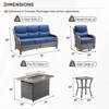 Buenhomino Patio Furniture Set with Fire Pit Table and Swivel Rocking Chairs, 5 Pieces Outdoor Wicker Furniture Set with 6'' Thickened Cushion - 4 of 4