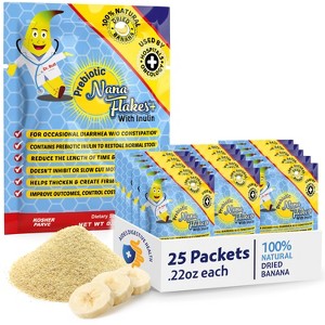 Nutritional Designs Nana Flakes Banana Prebiotic Powder Packets 0.22 Oz  100% Natural Banana Fiber for Digestive Health & Smoothies, 25 Ct - 1 of 4
