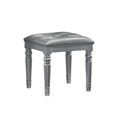 New Classic Furniture, Valentino Vanity Table Stool-Silver