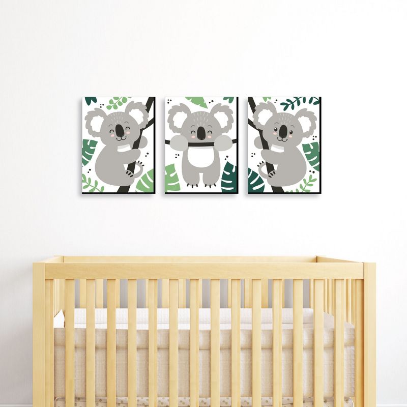 Big Dot of Happiness Koala Cutie - Bear Nursery and Kids Room - 7.5 x 10 inches - Wall Art Set of 3 Prints, 2 of 8