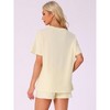 INSPIRE CHIC Women's Pajama Set Short Sleeve Lounge Set Elastic Shorts 2 Piece Pjs Sets with Pockets - 3 of 4
