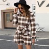 Women's Button-Down Belted Mini Plaid Shirt Dress - Cupshe - 3 of 4
