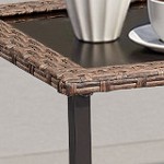 brown wicker/beige cushion