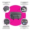 Everything Mary XXL 4 Wheel Collapsible Rolling Sewing Machine Storage Case, Heather Grey - 4 of 4