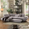 108" Jemima Sectional Sofa Gray Fabric - Acme Furniture: L-Shaped, Polyester Upholstery, Wood Frame, Includes Accent Pillow - 2 of 4