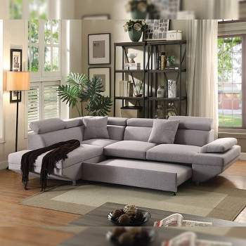 108" Jemima Sectional Sofa Gray Fabric - Acme Furniture