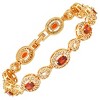 Steeltime 24" 18k gold plated brass simulated red white diamonds bracelet - 2 of 4