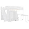 TIRAMISUBEST Twin/Full Size Loft Bed with Stairs, Bookshelf and Drawers, Wooden Loft Bedframe with Desk, Wardrobe & Storage Shelves - 4 of 4