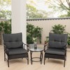 Dexmalle Patio Coffee Table and Wicker Rattan Chair,Set of 3 - 2 of 4