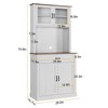 Kitchen Pantry Cabinet, 71" Tall Kitchen Hutch Storage Cabinet with Microwave Stand - 2 of 4