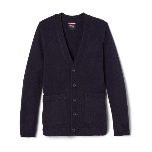 French Toast School Uniform Co-ed V-neck Cardigan Sweater-adult-navy-s ...