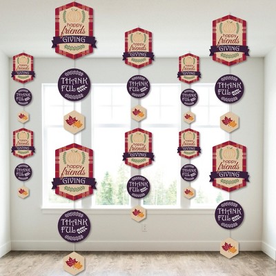 Big Dot of Happiness Friends Thanksgiving Feast - Friendsgiving Party DIY Dangler Backdrop - Hanging Vertical Decorations - 30 Pieces