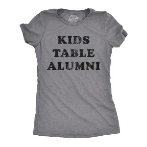 Womens Kids Table Alumni T Shirt Funny Thanksgiving Dinner Sarcastic Holiday Family Tee - Crazy Dog Women's T Shirt - 1 of 4