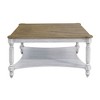 Galano Marcello 33.1 in. Square Solid Wood Top Coffee Table in White and Oak, White, Oak - 2 of 4