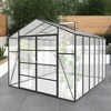 Gulches 10x12FT Walk in Polycarbonate Greenhouse Raised Base Anchor Windproof Aluminum Heavy Duty Drainage All Season Outdoor Backyard - 4 of 4