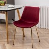 Roundhill Furniture Aufurr Modern Velvet Dining Chair, Red, Set of 2 - 2 of 4