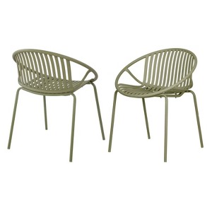 Yinvani Patio Dining Chairs, Stackable Chairs with Breathable Design, 2Pcs - 1 of 4