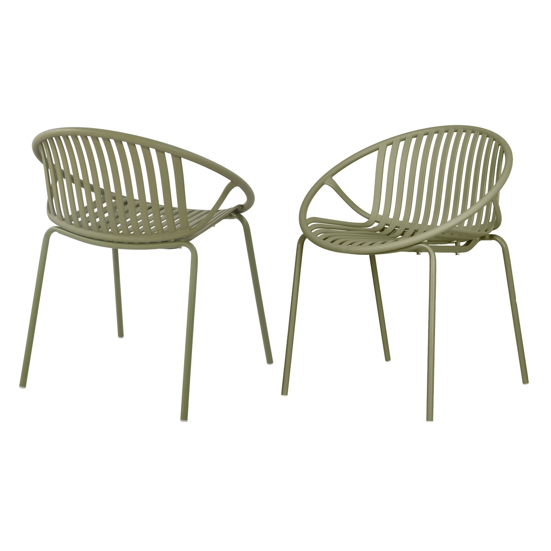 Yinvani Patio Dining Chairs, Stackable Chairs with Breathable Design, 2Pcs, Green