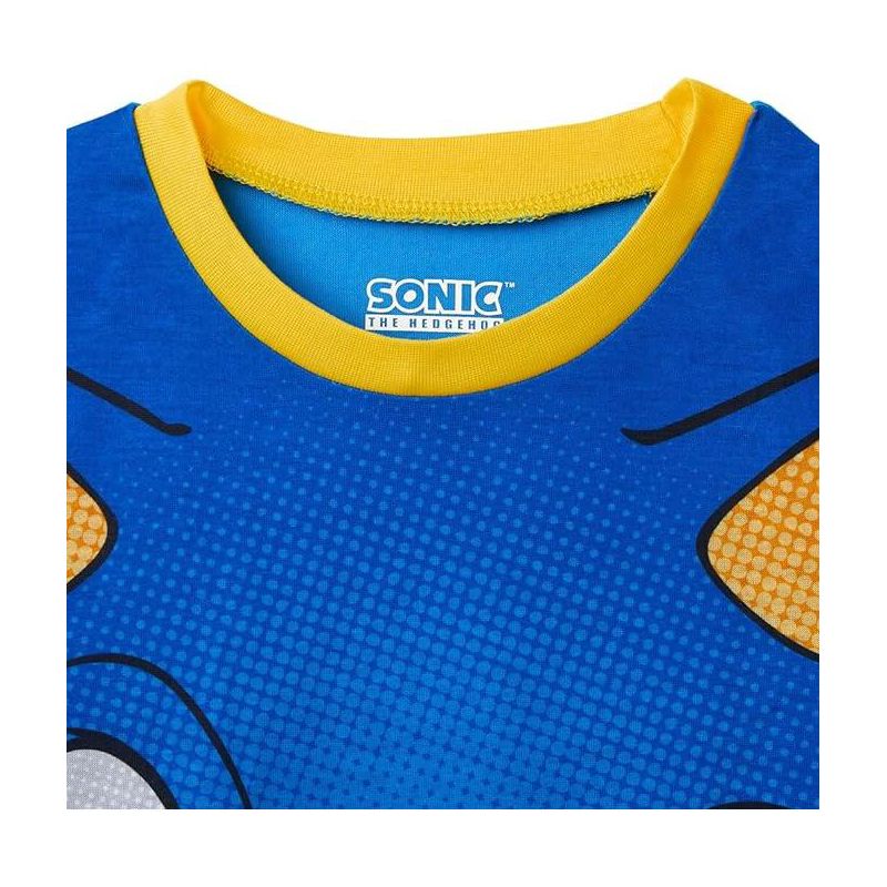 Sonic The Hedgehog Boy's 2-Piece Sleep Shirt and Shorts Pajama Set, 4 of 7