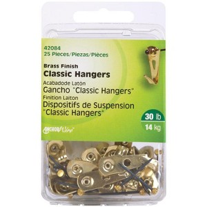 Hillman AnchorWire Brass-Plated Classic Picture Hanger 30 lb 25 pk (Case of 5) - 1 of 1