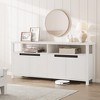 Boho TV Stand for TVs up to 70 Inch, 63 Inch Long Entertainment Center with 4 Door and Open Shelf - 4 of 4
